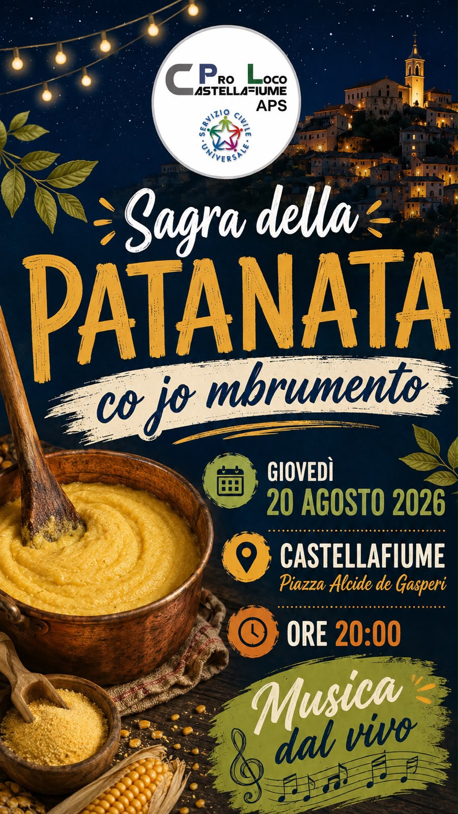 20 agosto 2026: Sagra Della Patanata ''Co jo mbrumento''